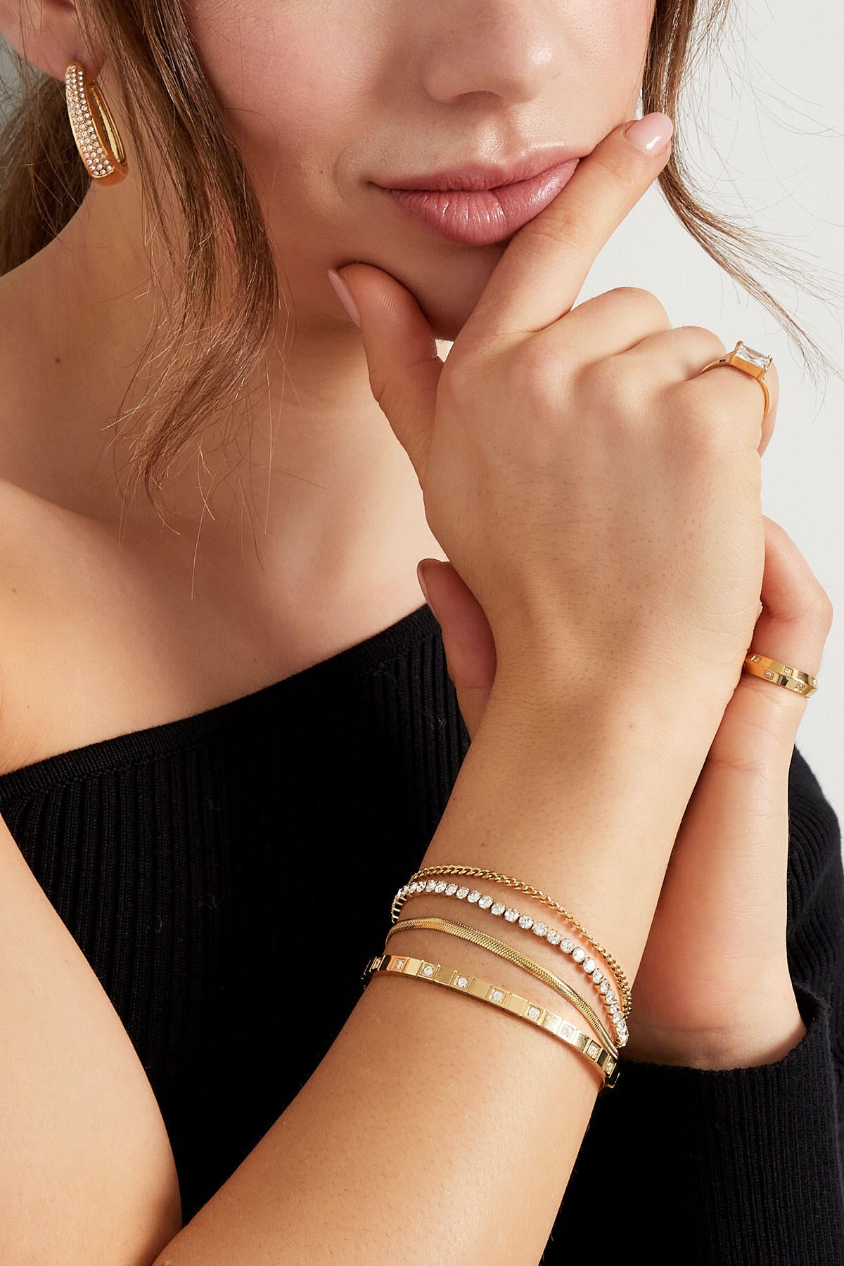 Armband mit doppelter Steinschicht