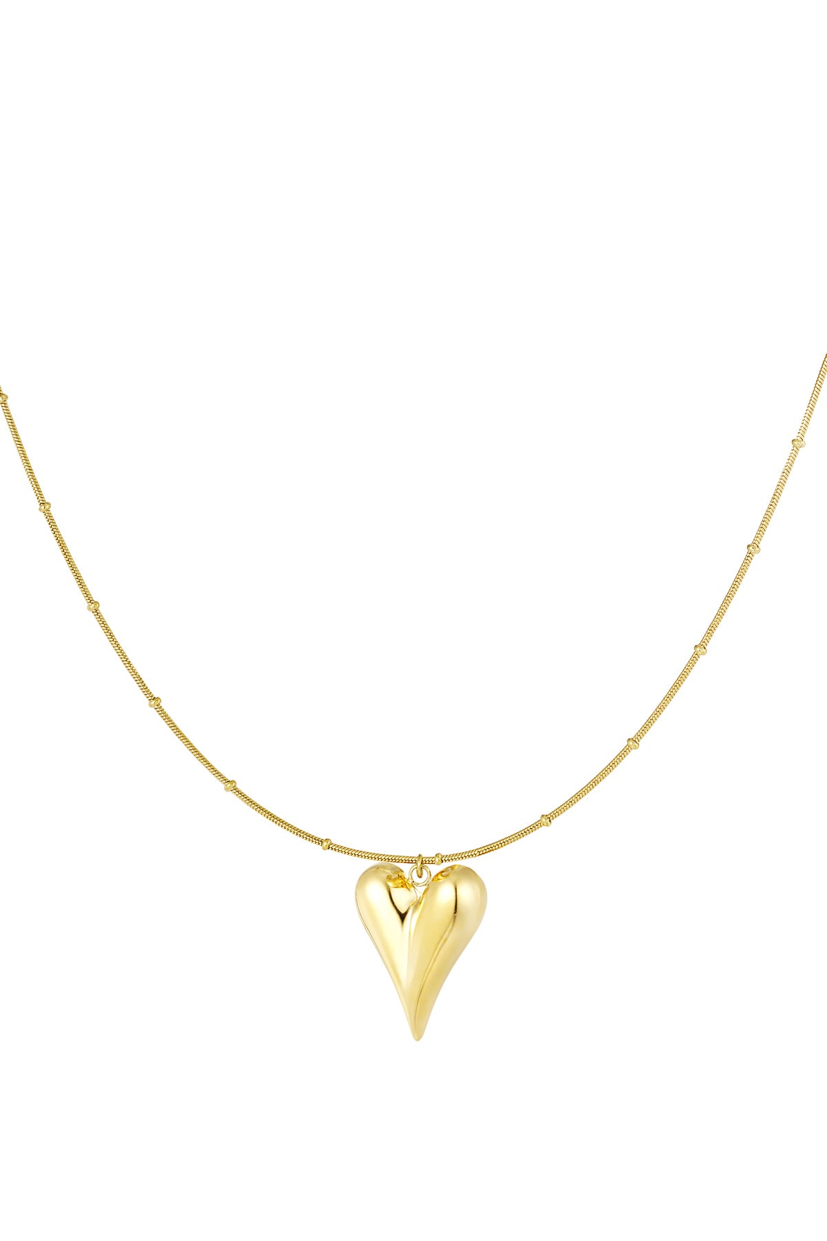 Kugelkette mit ikonischem Herz groß – Goldfarbe - Goldfarbefarbe
