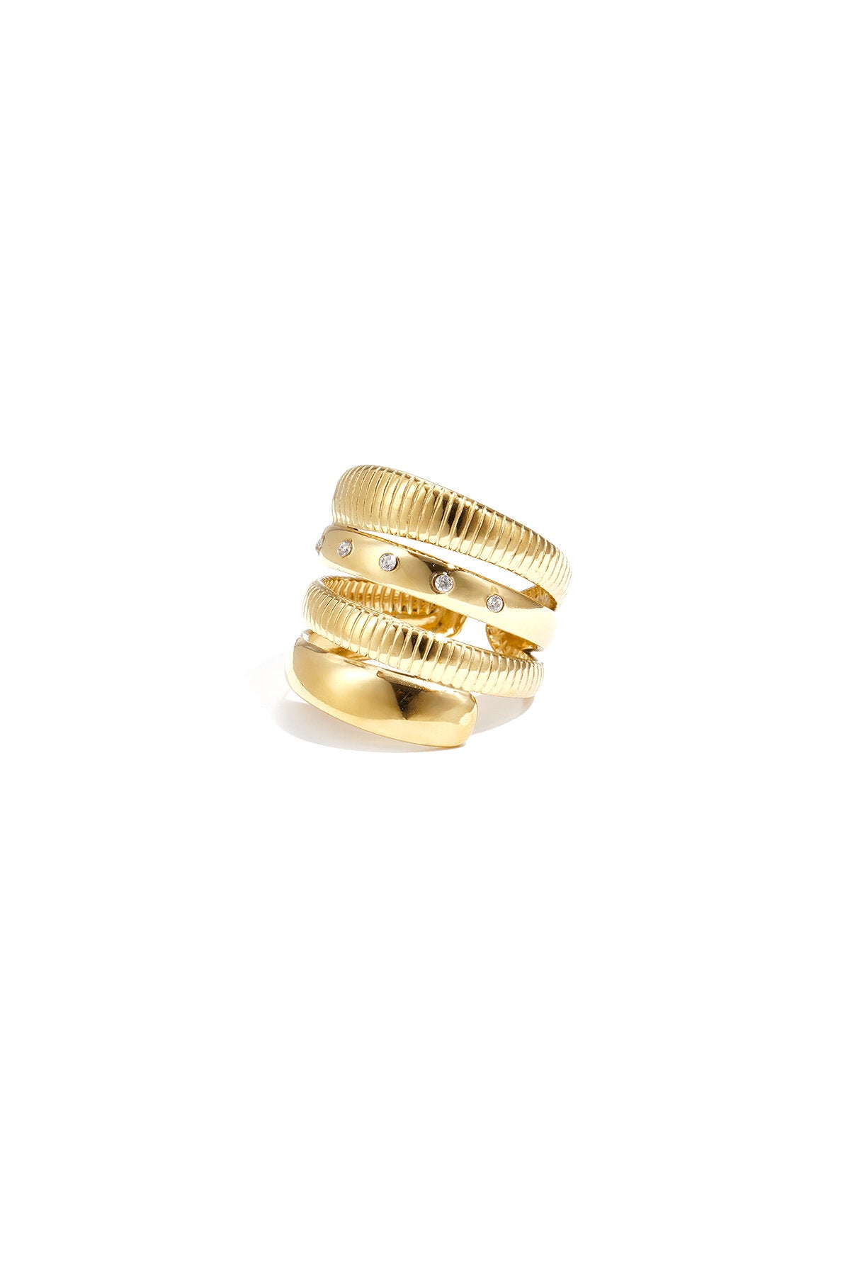 Mehrlagiger Ring mit Streifenmuster