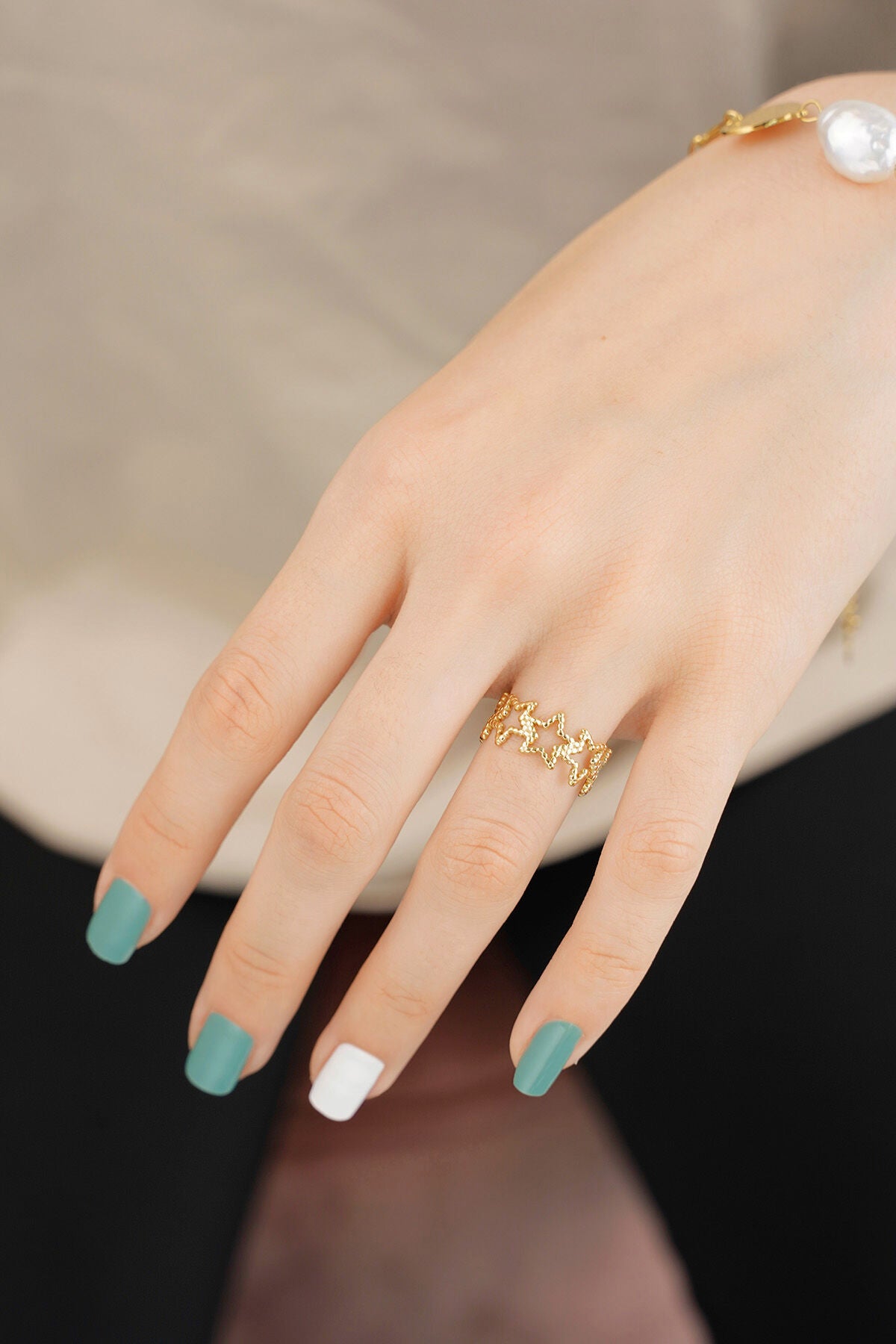 Ring „Sparkle all the way“ – Goldfarbe - Goldfarbefarbe