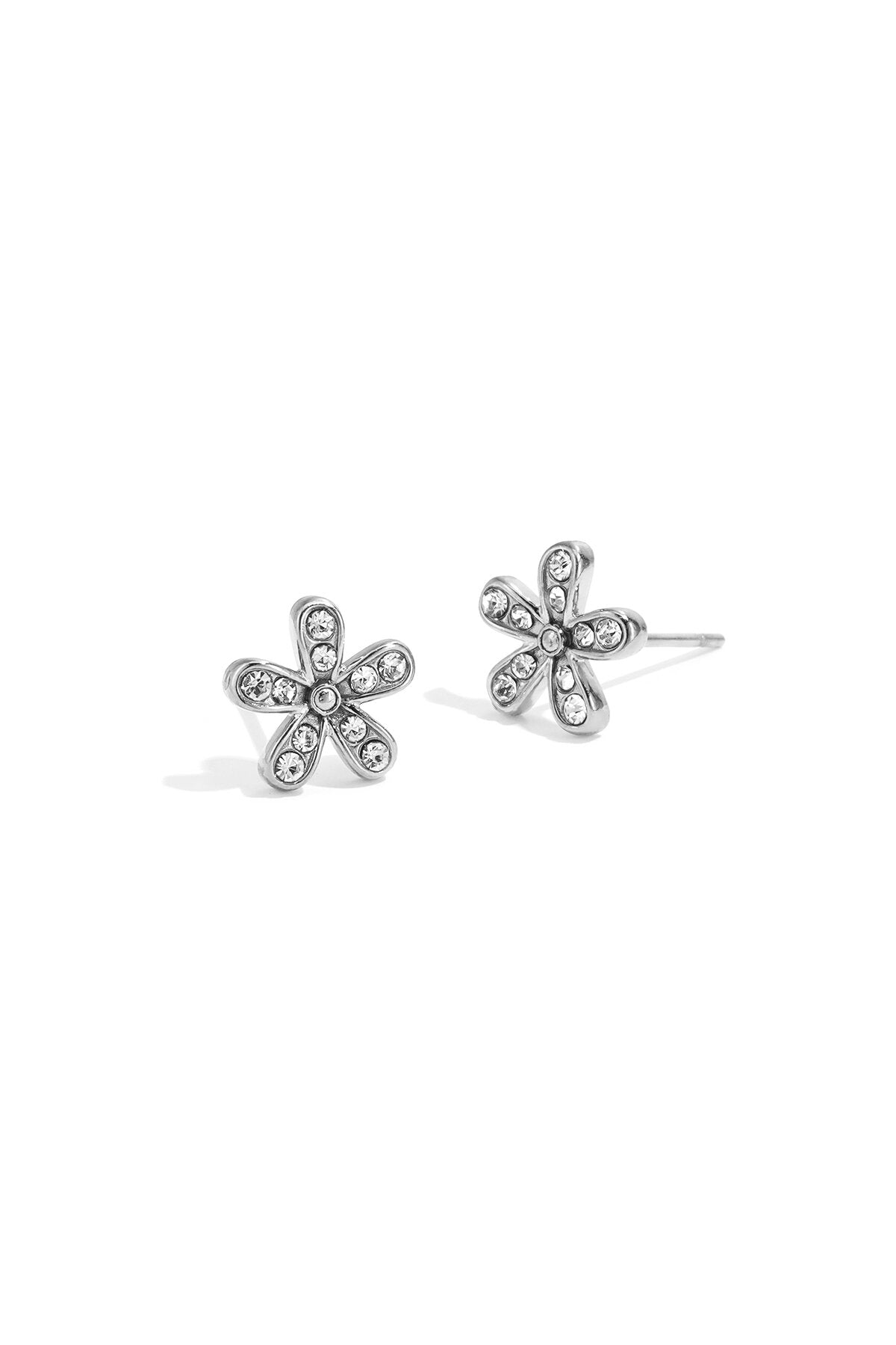 Edelstahl-Ohrstecker, schlichtes Blumenmuster, Alltagsschmuck, Damenschmuck
