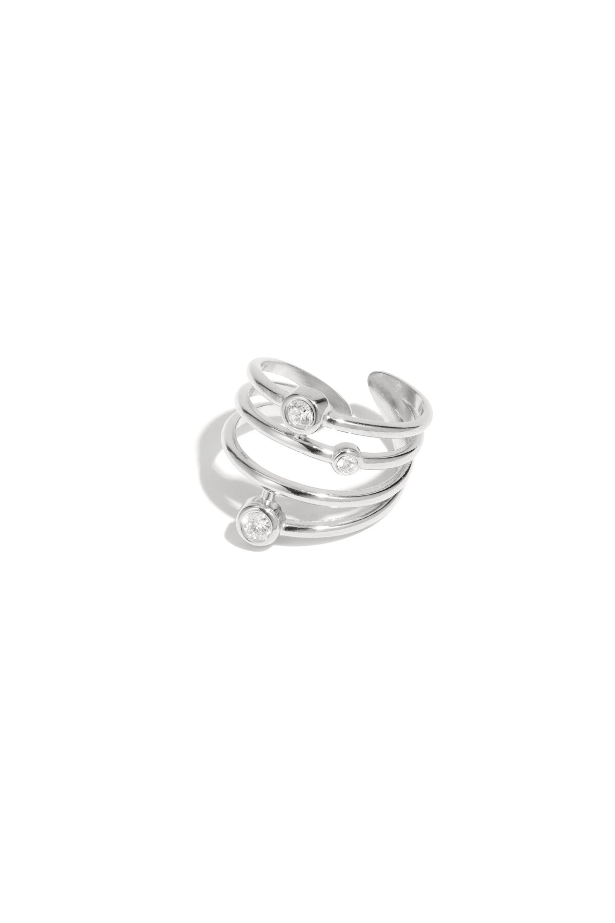 Edelstahl Statement Ringe Linien Casual Daily Simple Serie Damenschmuck