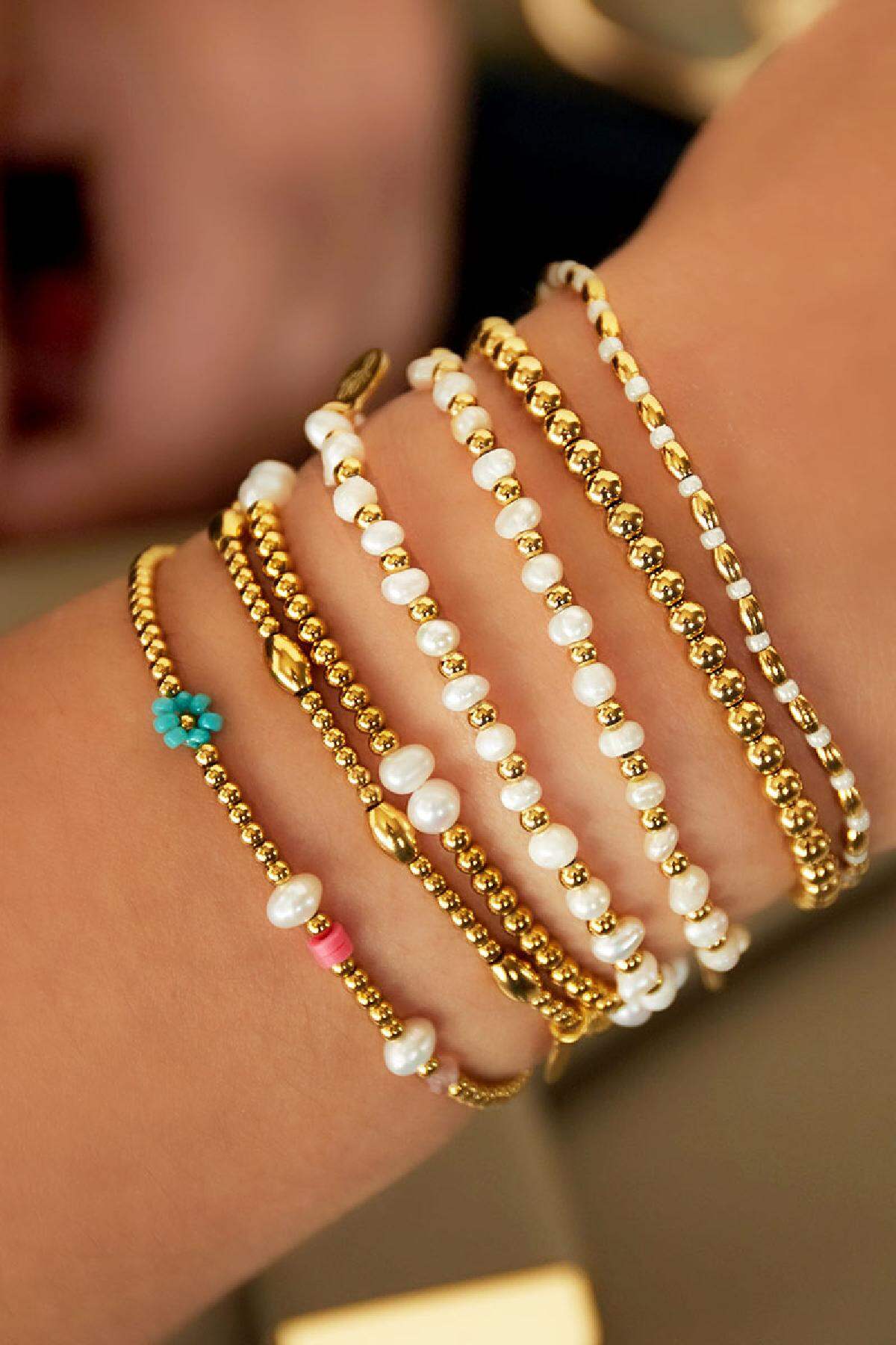 Perlenarmband aus Edelstahl