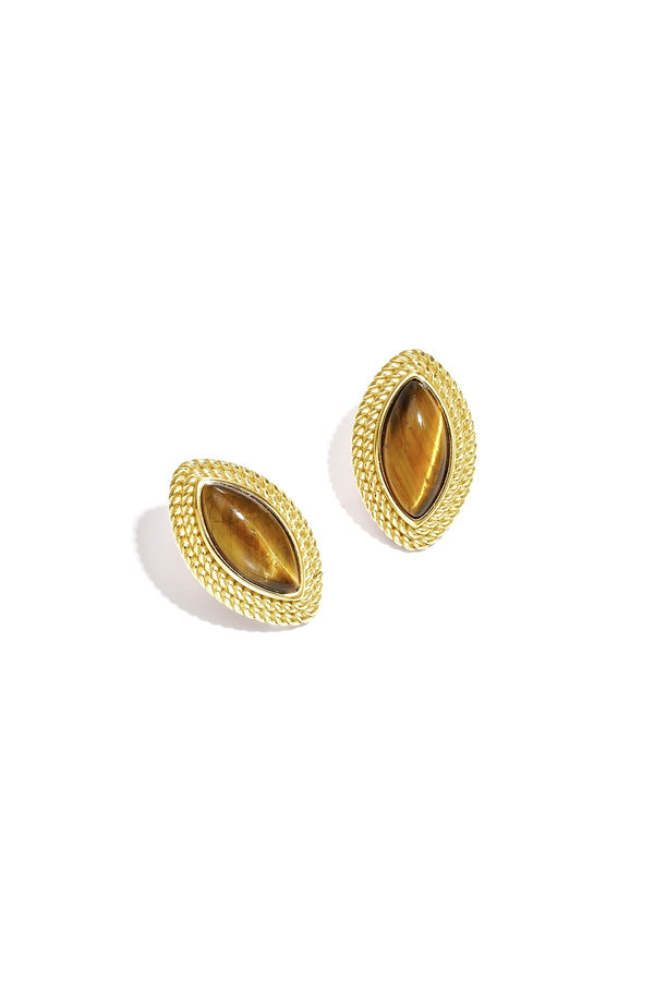 Tigra Ohrstecker – Oval mit Emaille – LOVAMORE