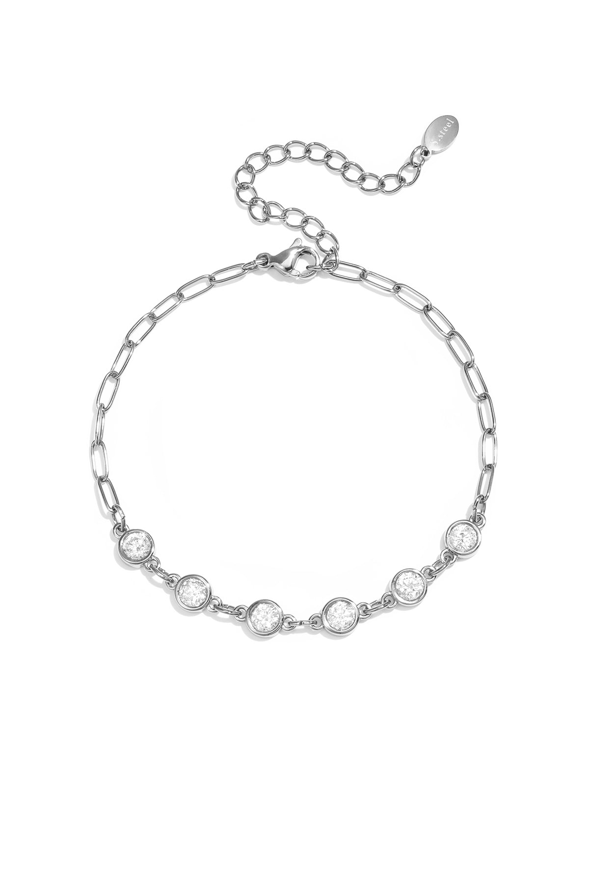 Lucea Armband – Gliederkette mit Zirkonia – Silber