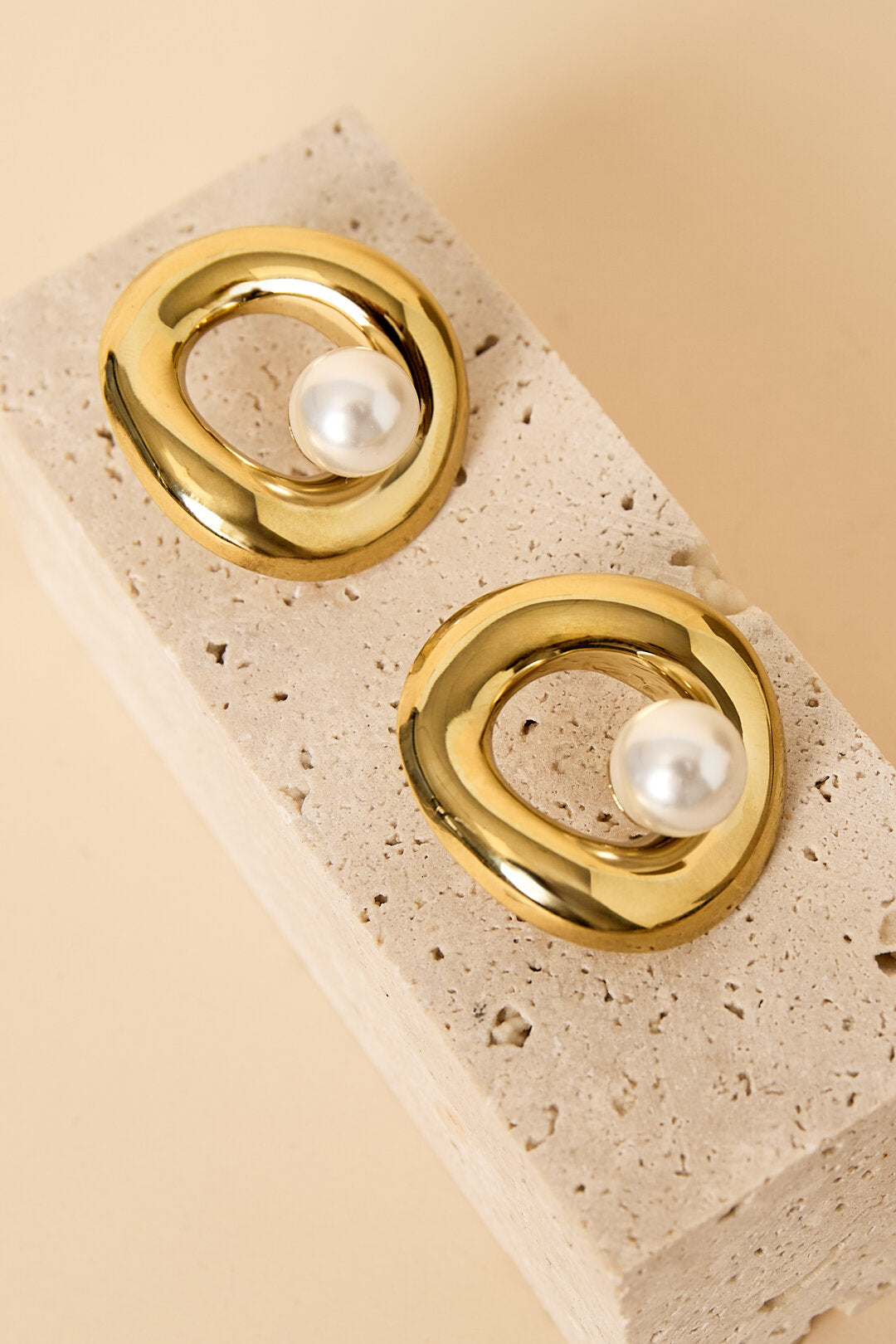 Edelstahl-Ohrstecker, rund, lässig-schlicht, Damenschmuck
