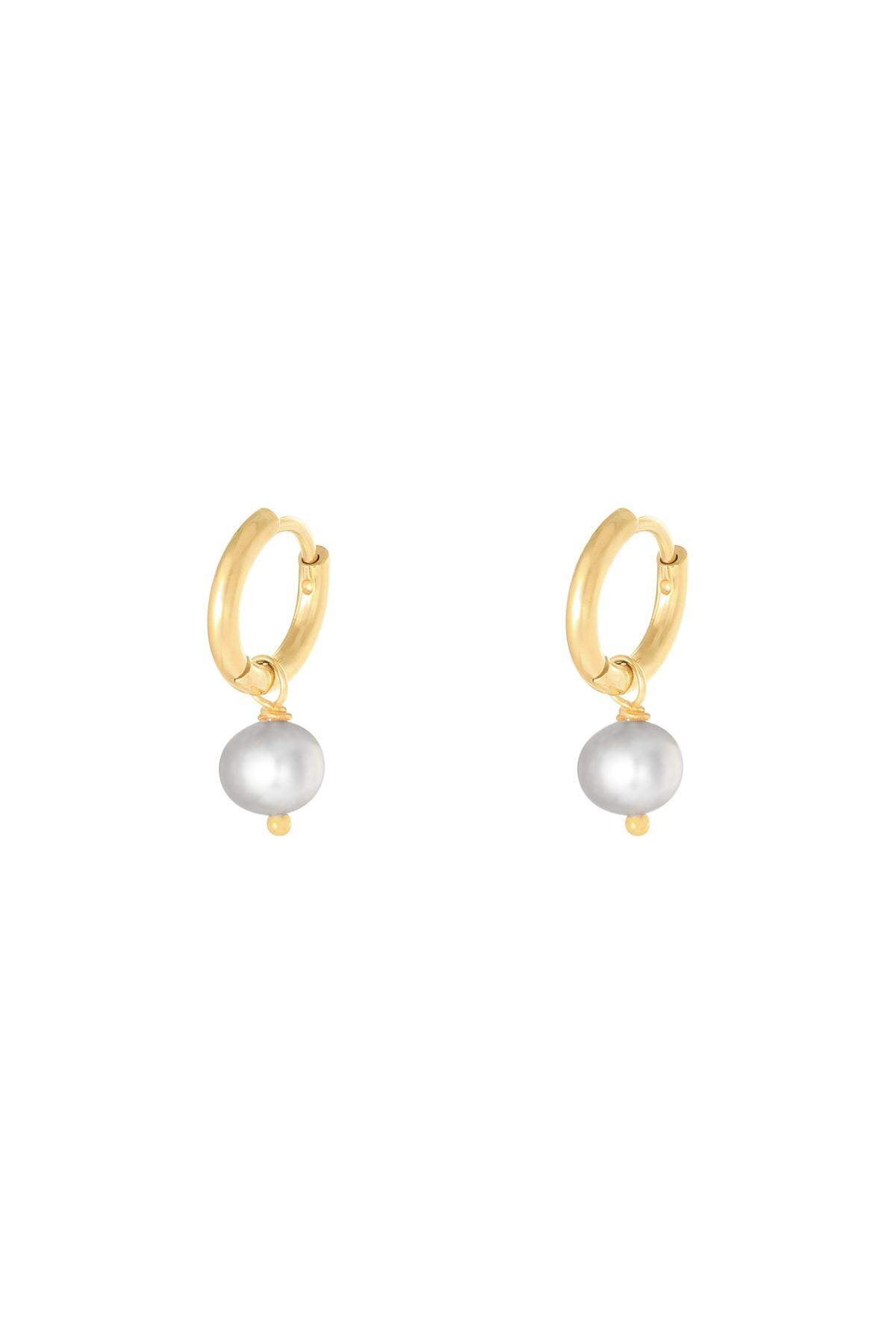 Ohrringe Pearl Of The Sea Grau Edelstahl