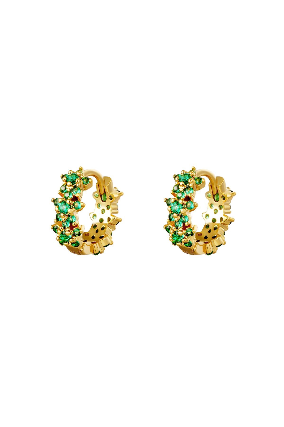 Creolen mit Stern-Strass - Kupfer