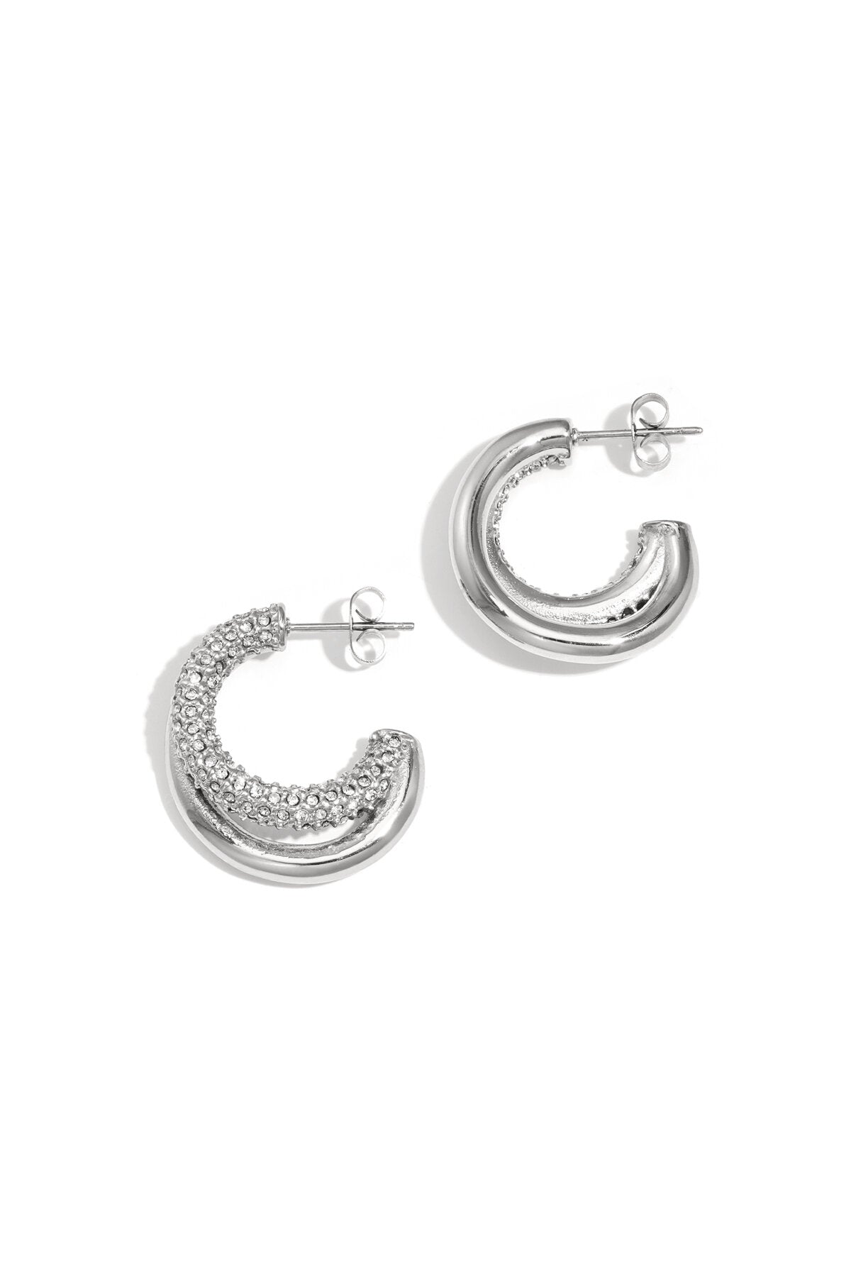 Edelstahl Creolen Kreis Casual Daily Simple Serie Damenschmuck