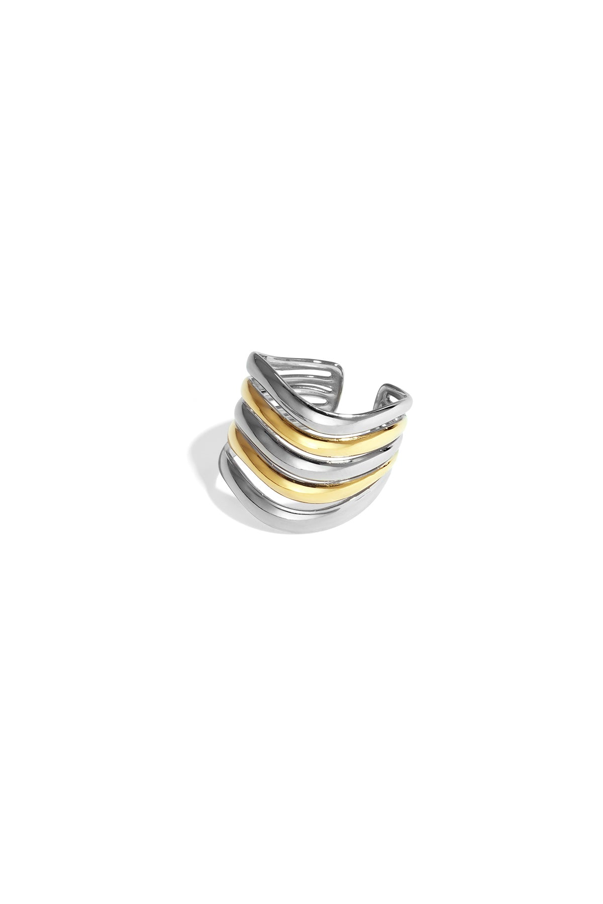 Onda Ring – Mehrlagig, bicolor – Gold-Silber