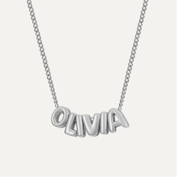 Lovamore 3D Bubble Halskette Name