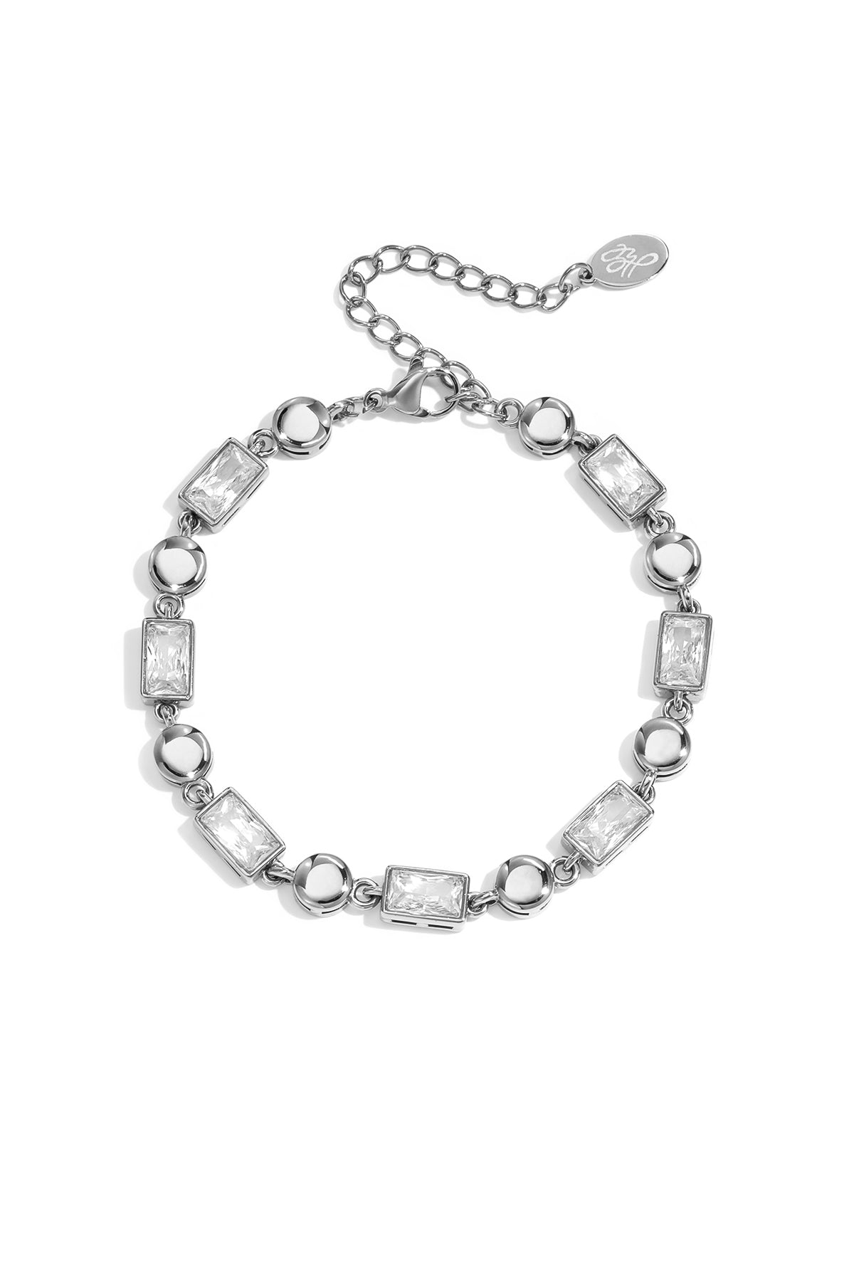 Gemina Armband – Eckige Zirkonia – Silber