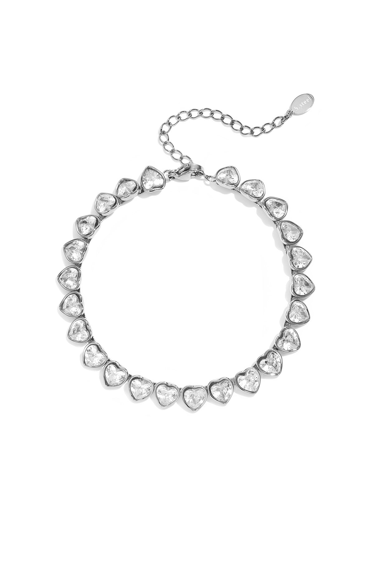 Edelstahl-Kettenarmband Herz, schlichte Alltagsserie, Damenschmuck