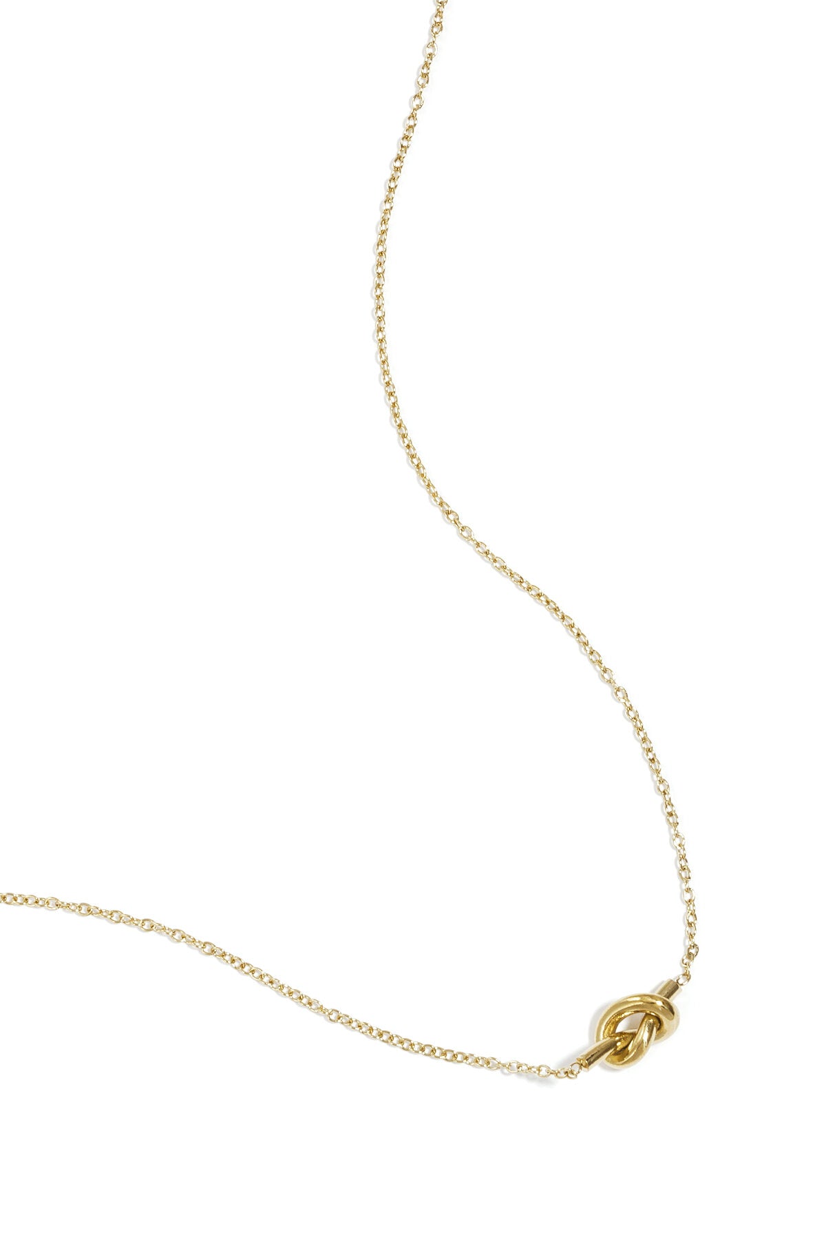 Schlichte Halskette mit geknotetem Anhänger – Goldfarbe  - Goldfarbefarbe