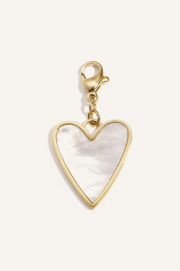 Herz-Anhänger mit Perlmutt, hochwertiger Edelstahl, vergoldet – LOVAMORE Charm