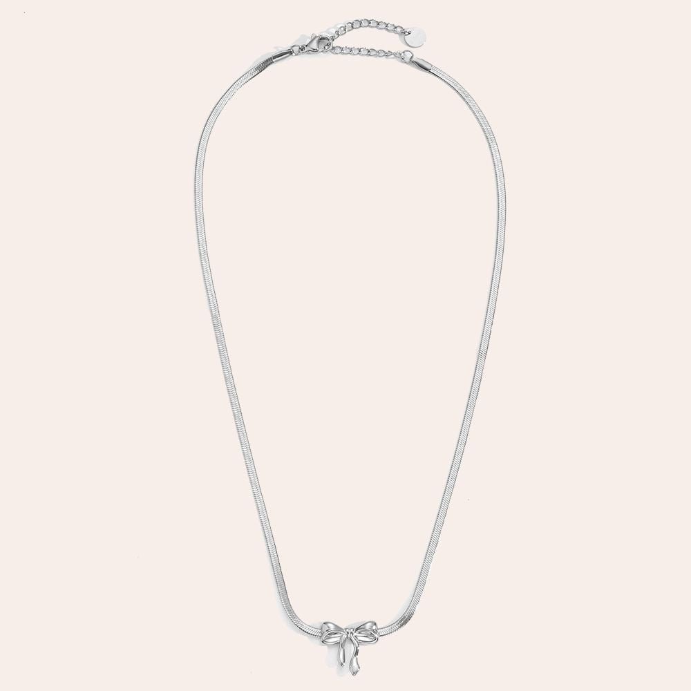Vintage Bowtie In Snake Chain Halskette (40cm) - Lovamore